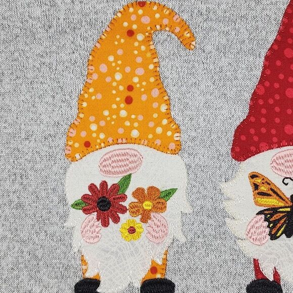 Cactus + Pearl Gray Long Sleeve Top With Gnome Graphics Women's Size Large - Picture 2 of 10